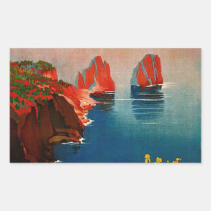 Vintage Capri L'Isola del Sole Italien Rechteckiger Aufkleber