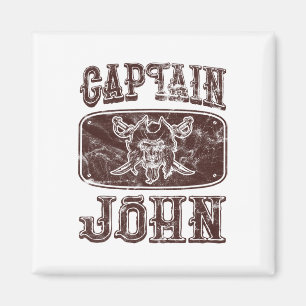 Vintage Captain John Personalisierter Pirat Pontoo Magnet