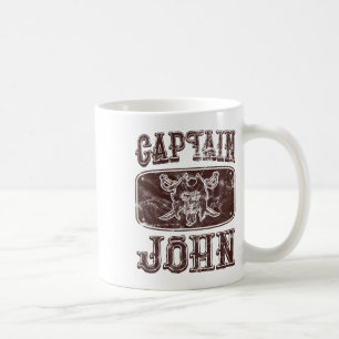 Vintage Captain John Personalisiertes Piratenponto Kaffeetasse