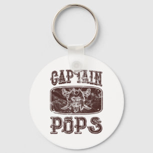 Vintage Captain Pops Personalisiertes Piraten-Pont Schlüsselanhänger