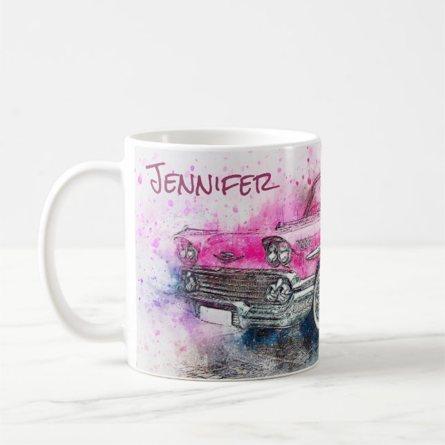 Vintage Car Abstrakt Graphic Kaffeetasse (Links)