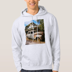 Vintage Car and Garage, Mens Hoodie