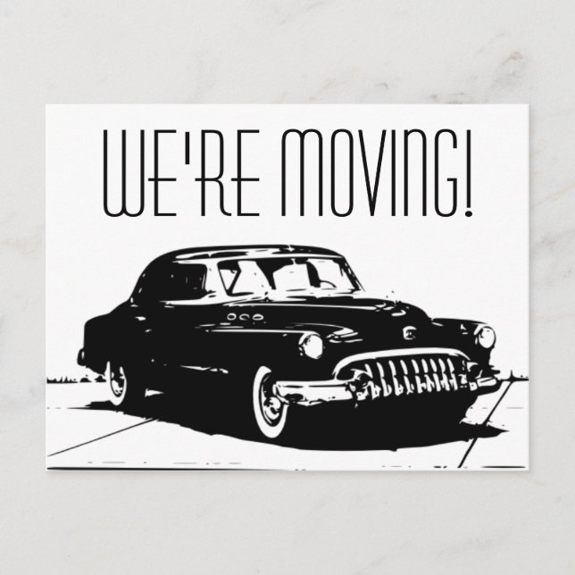 Vintage Car Ankündigungspostkarte (Vorderseite)