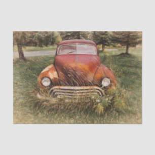Vintage Car Antiker Roter Altbau Rustikale Dekorat Seidenpapier