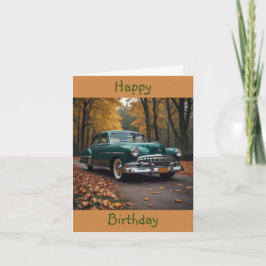 Vintage Car Birthday Karte