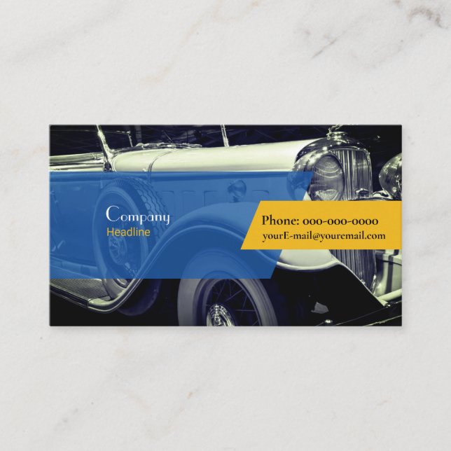 Vintage Car Business Card Visitenkarte (Vorderseite)