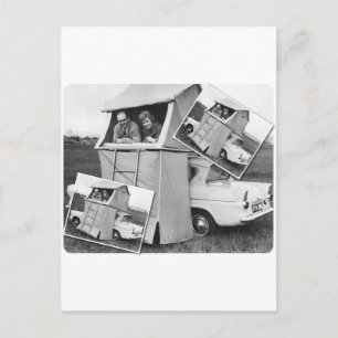 Vintage Car Camping Caravan Postkarte
