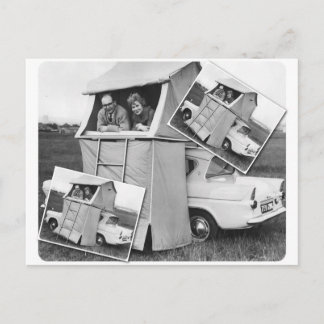 Vintage Car Camping Caravan Postkarte