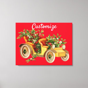 Vintage Car Christmas Mistletoe Thunder_Cove Leinwanddruck