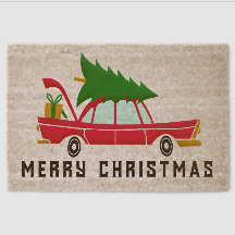 Vintage Car Christmas Tree Frohe Weihnachten