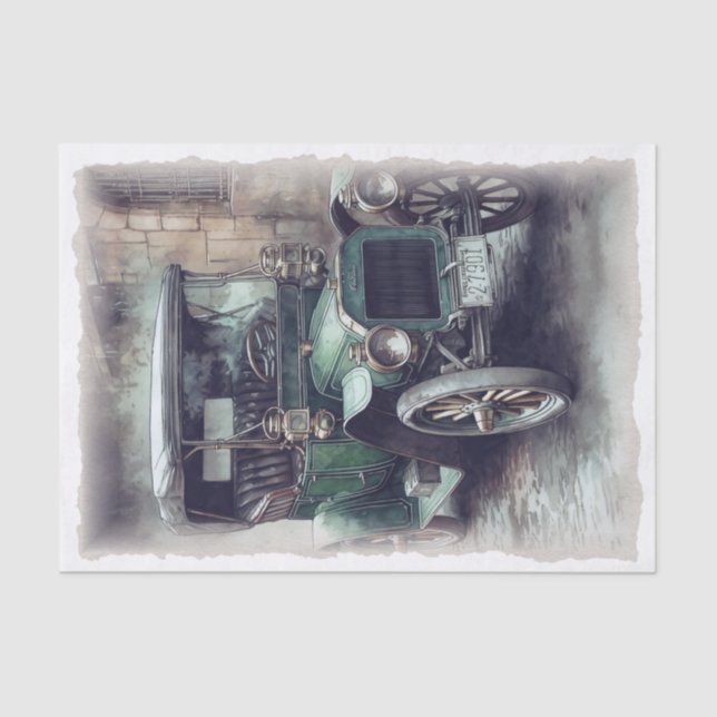 Vintage Car Decoupage Seidenpapier (Vorderseite)