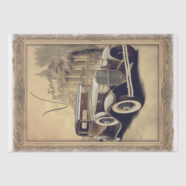 Vintage Car Decoupage Seidenpapier (Vorderseite)