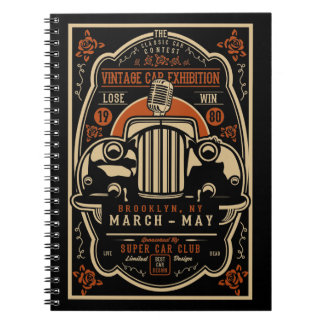Vintage Car Exhibition Journal Notizblock