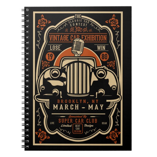 Vintage Car Exhibition Journal Notizblock (Vorderseite)