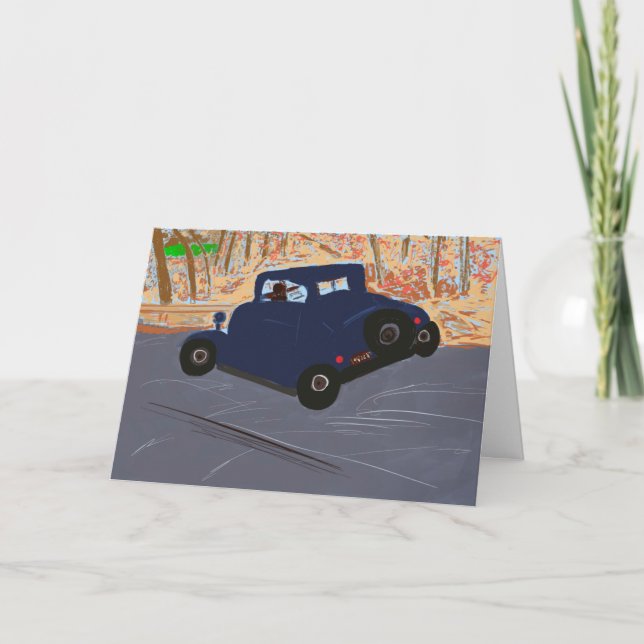 Vintage Car Greycard Karte (Vorderseite)