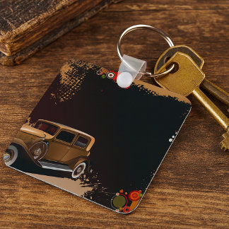Vintage Car Grunge Schlüsselanhänger