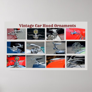 Vintage Car Hood Ornamente Poster