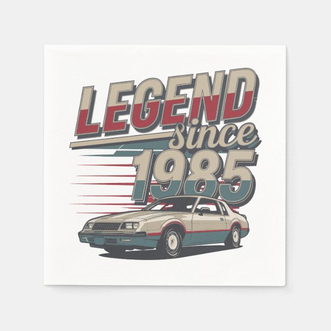 Vintage Car Legend - 1985 Geburtstagsgeschenk Serviette (Vorderseite)