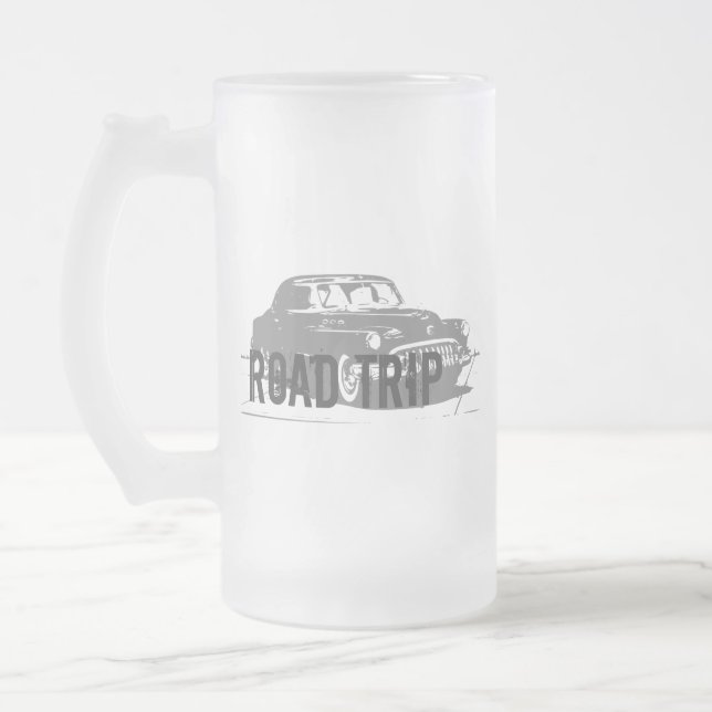 Vintage Car Mattglas Bierglas (Links)