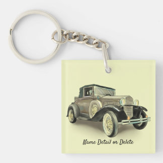 Vintage Car - Namensdetails hinzufügen oder Text l Schlüsselanhänger