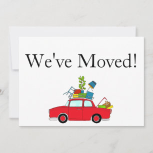 Vintage Car Neue Adresskarte Ankündigung