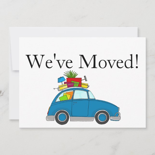 Vintage Car Neue Adresskarte Ankündigung (Vorderseite)