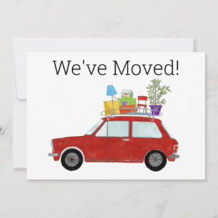 Vintage Car Neue Adresskarte Ankündigung