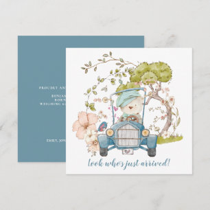 Vintage Car Niedlich Bärenjunge Ankündigung