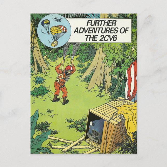 Vintage Car Postcard | Citroen 2cv | Frankreich Postkarte (Vorderseite)