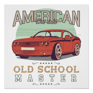 Vintage Car Shirt 70th Retro Vintages Geschenk Poster