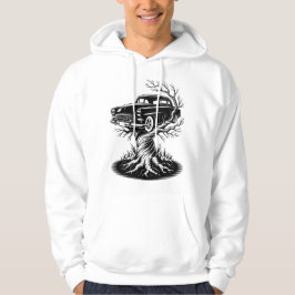Vintage Car Tree Tattoo Flash Design Hoodie