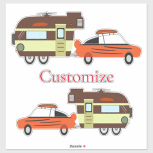 Vintage Car und Camper Thunder_Cove Aufkleber