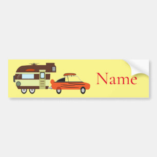 Vintage Car und Camper Thunder_Cove Autoaufkleber