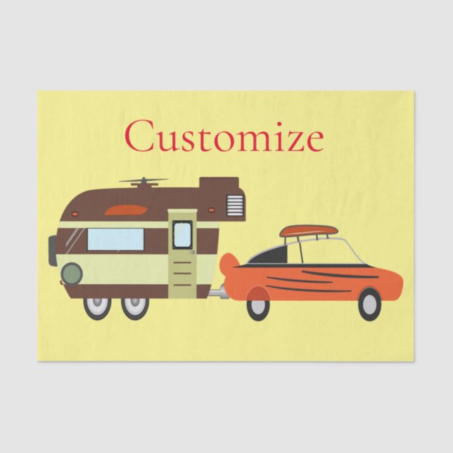Vintage Car und Camper Thunder_Cove Seidenpapier (Vorderseite)