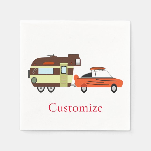 Vintage Car und Camper Thunder_Cove Serviette (Vorderseite)