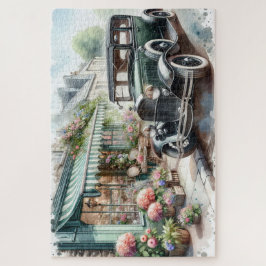 Vintage Car und Charme Blume Shop Puzzle