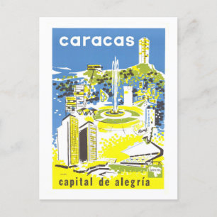Vintage Caracas, Venezuela, Reiseplakat Postkarte