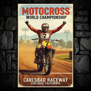 Vintage Carlsbad Raceway Motocross-Wandposter Poster