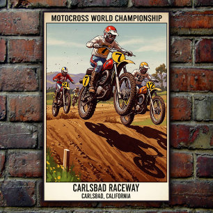 Vintage Carlsbad Raceway Motocross-Wandposter Poster
