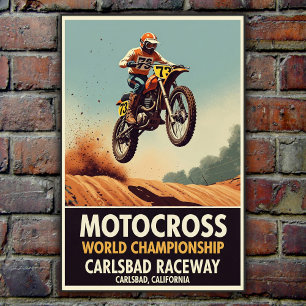 Vintage Carlsbad Raceway Motocross-Wandposter Poster
