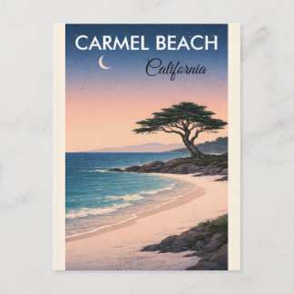 Vintage Carmel Beach Kalifornien Reise-Postkarte Feiertagspostkarte