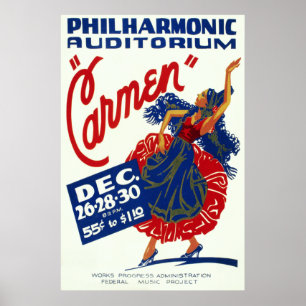 Vintage Carmen-Leistungs-Kunst Poster