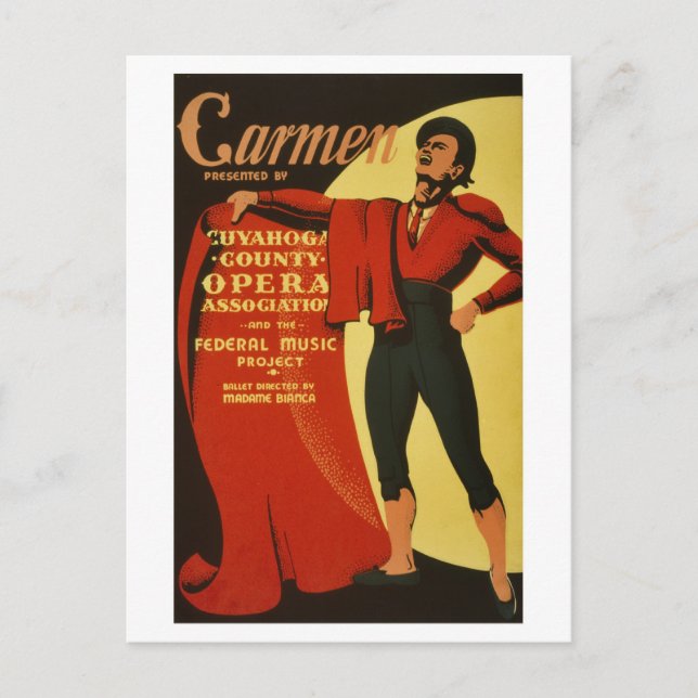 Vintage Carmen Oper und Ballett Postkarte (Vorderseite)
