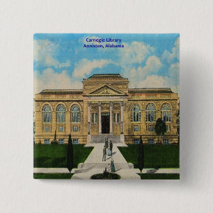 Vintage Carnegie-Bibliothek Anniston Alabama Button