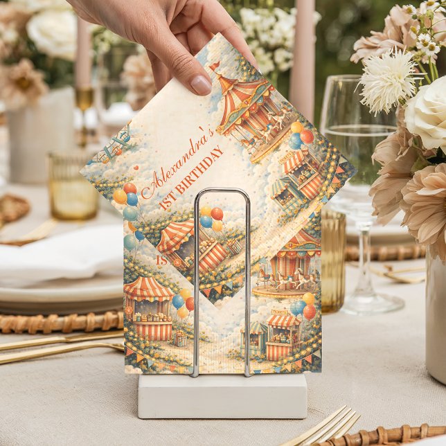 Vintage Carnival Circus Birthday Serviette (Von Creator hochgeladen)