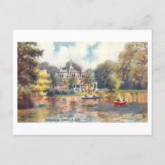 Vintage Carolasee in Dresden, Germany Postkarte