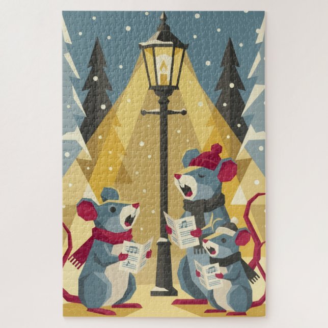 Vintage Caroling Mice Jigsaw Puzzle (Vertikal)