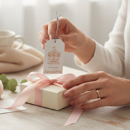 Vintage Carousel Baby Shower Favor Thank You Tag Geschenkanhänger