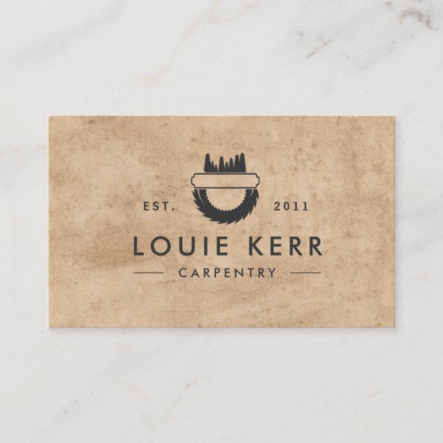 Vintage Carpenter Carpenter Business Card Visitenkarte (Vorderseite)