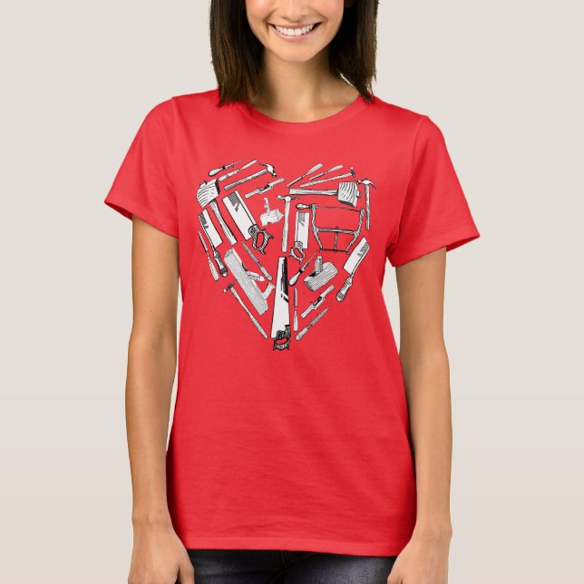 Vintage Carpentry Tools Heart Tshirt (Vorderseite)